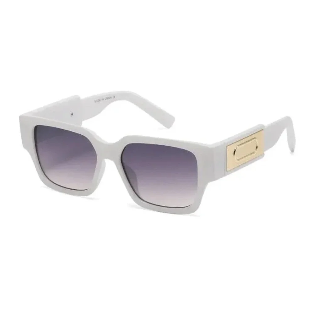Men Bold White Square Sunglasses Idea Trendy Styling‎ Confident Summer Fashion